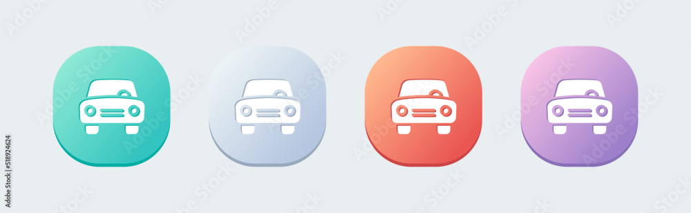 Car solid icon in flat design style. Transportation signs vector illustration.