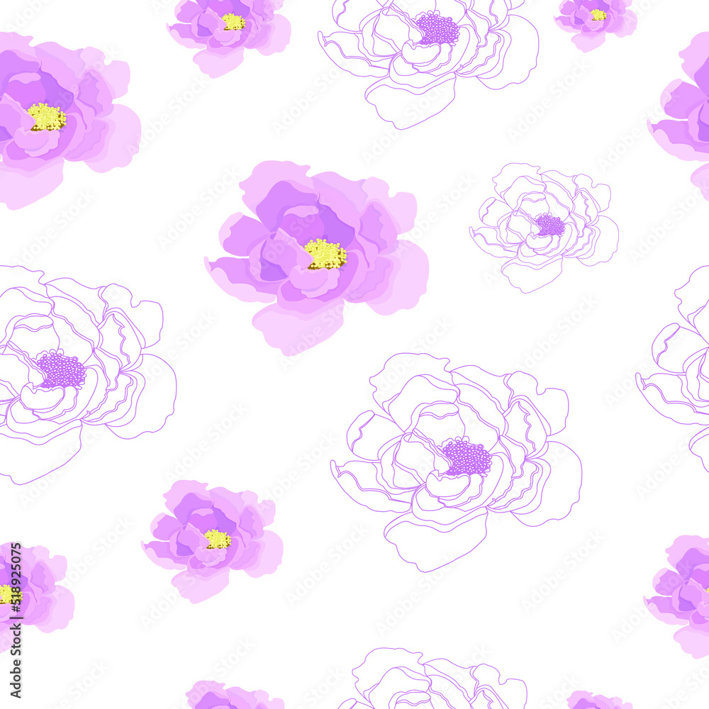 Floral Flowers pattern vector wellpaper ornament rose peone Floral Flowers pattern vector wellpaper ornament rose peone