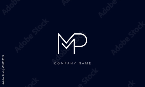 MP, PM Abstract Letters Logo  Monogram