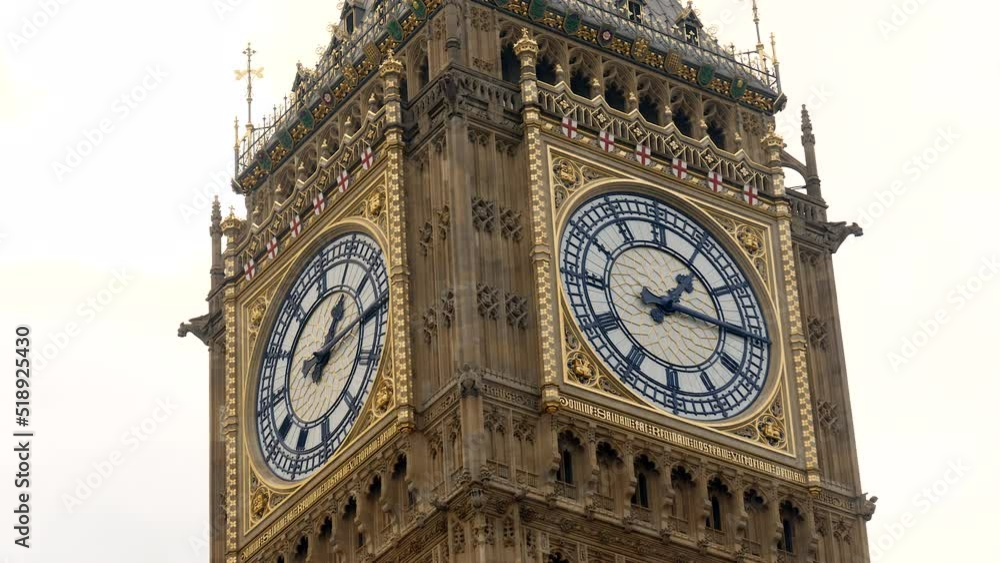 Close up of clock and hands of Big Ben in London, United Kindom. Close up of clock and hands of Big Ben in London, United Kindom.