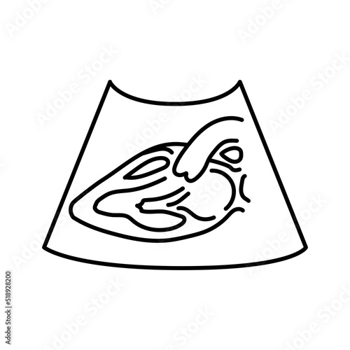 Heart ultrasound color line illustration