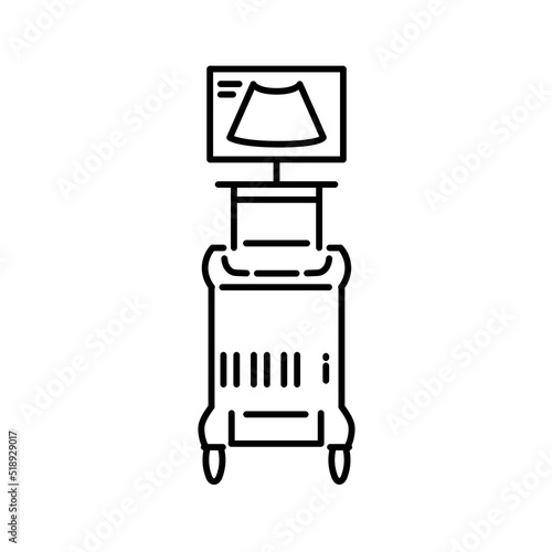 Ultrasound device color line illustration