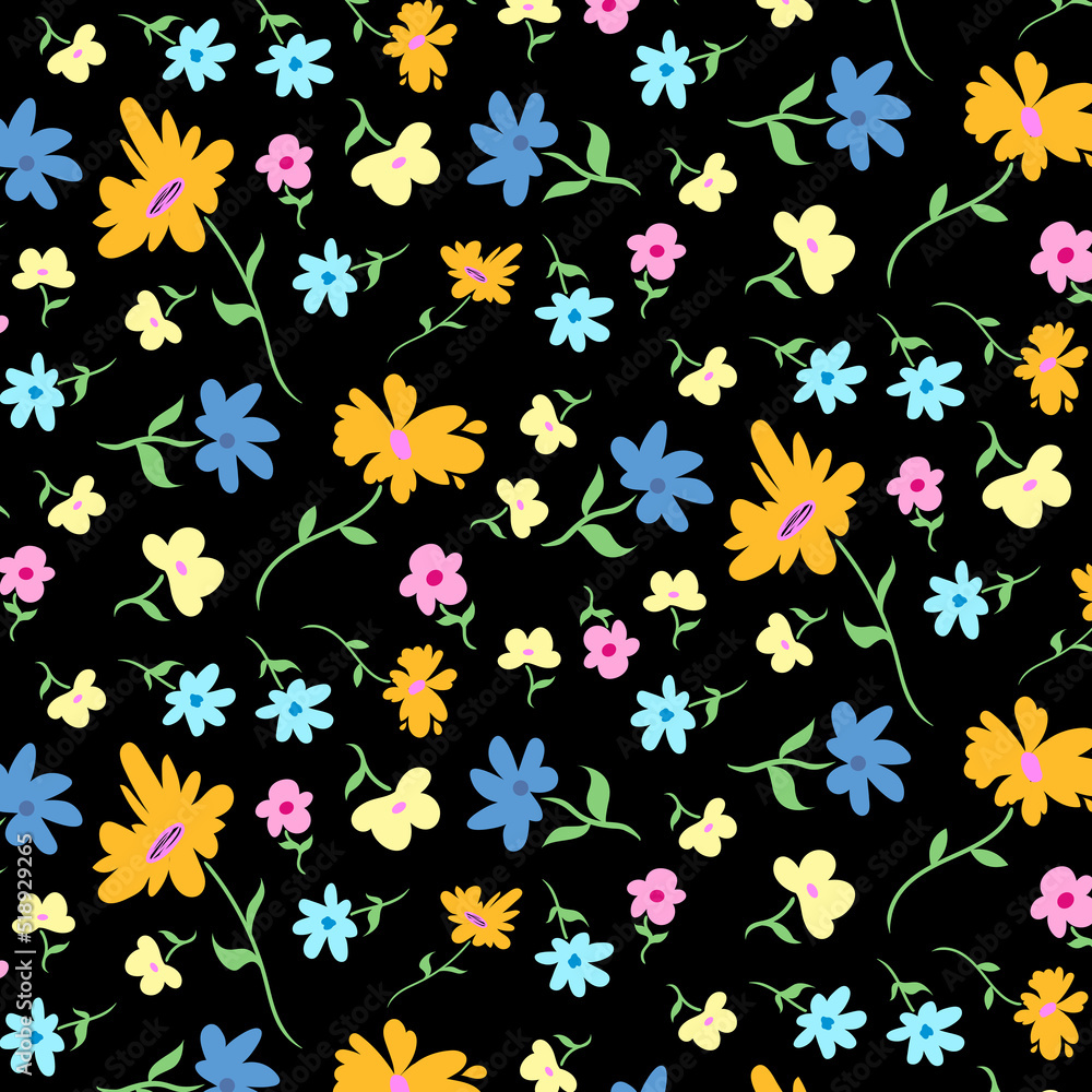 Hand painted Floral seamless pattern vector illustration