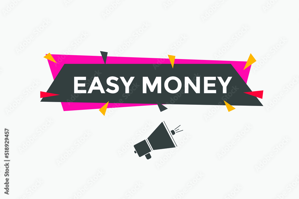 Easy money text web template. Vector Illustration. 
