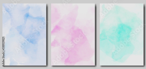 Set of posters or brochure. Watercolor colors. Vector illustration. © Goldenboy_14