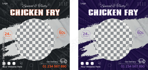 Chicken Fry Food social media banner design, restaurant business marketing Instagram post template, squire web banner design, food online promotion flyer, poster ads, Sale cover. Pasta roast beef