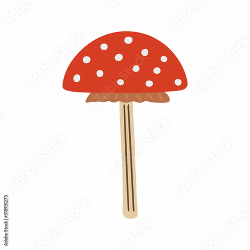 Hand drawn cute vector illustration of fungus