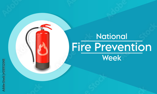 National Fire Prevention Week is observed every year in October, to raise fire safety awareness, and help ensure our home and family is protected. Vector illustration