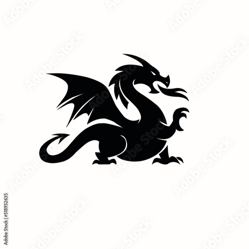 black dragon with wings