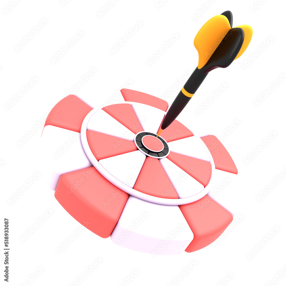 3d bullseye with a dart icon