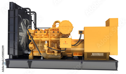 Obraz na plátne Gas Generator Engine 3D rendering on white background