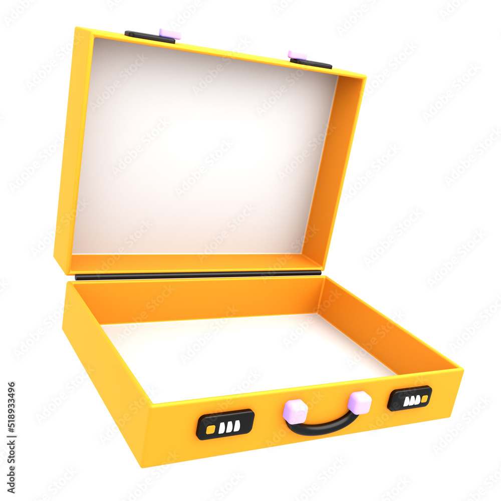 3d icon business empty briefcase 3d icon business empty briefcase