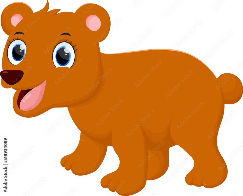 Cute brown bear cartoon isolated on white background Stock Vector ...
