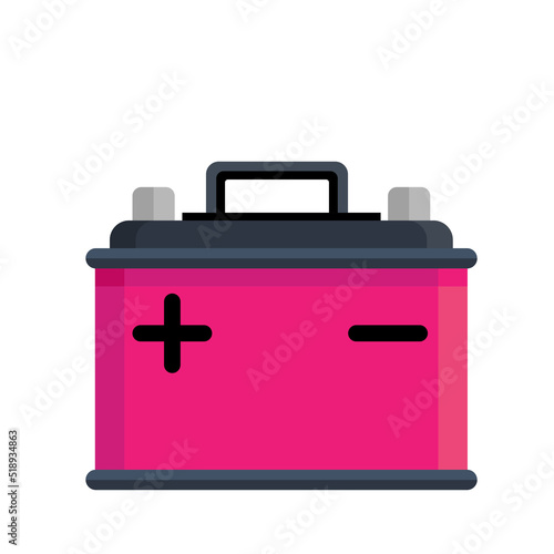 Car battery icon isolated on white background. Energy storage battery and electricity storage battery. Rechargeable battery auto parts power supply in flat style. jpeg image illustration 