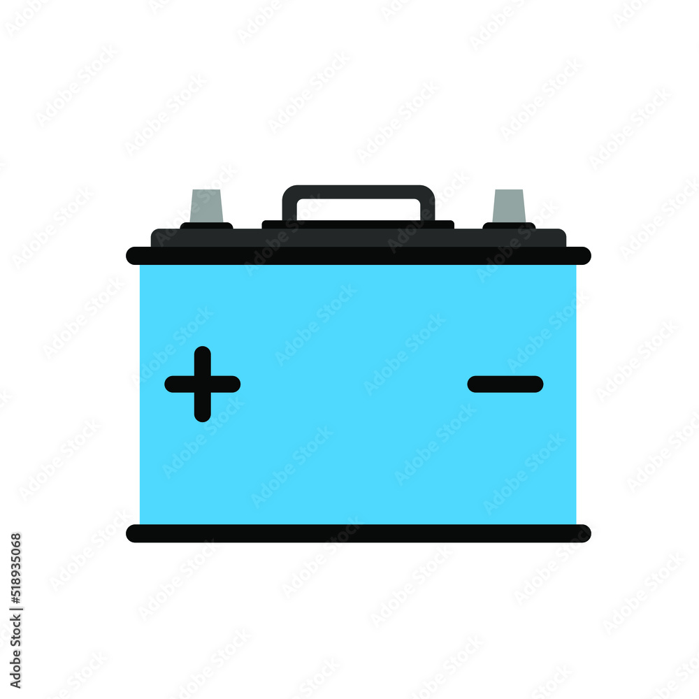 Car battery icon isolated on white background. Energy storage battery and electricity storage battery. Rechargeable battery auto parts power supply in flat style.Vector illustration
Car battery icon isolated on white background. Energy storage battery and electricity storage battery. Rechargeable battery auto parts power supply in flat style.Vector illustration
