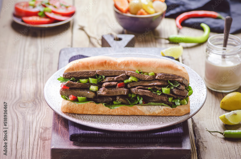 Arabic cuisine; Egyptian traditional liver sandwich or "Alexandrian