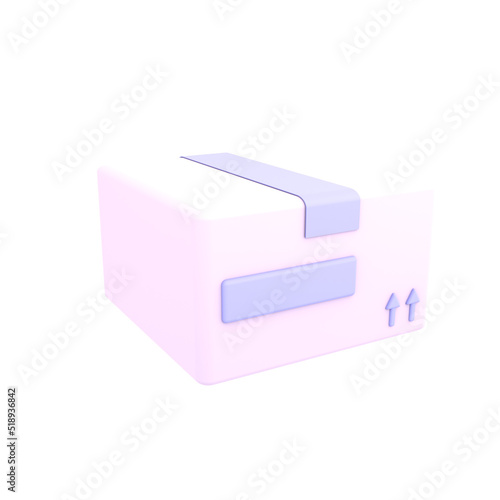 3d parcel box or cardboard boxes icon ecommerce illustration