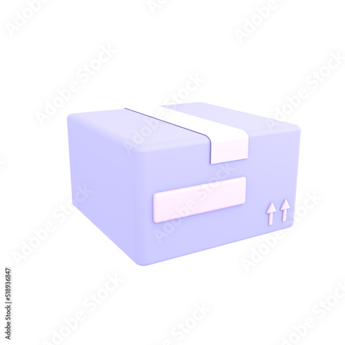 3d parcel box or cardboard boxes icon ecommerce illustration