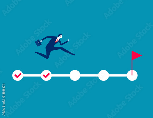 Successful execution of business tasks. Business planner vector illustration