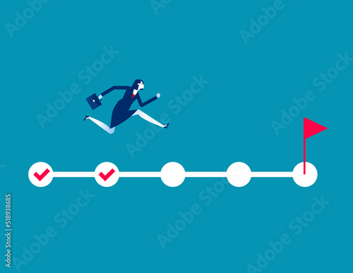 Successful execution of business tasks. Business planner vector illustration
