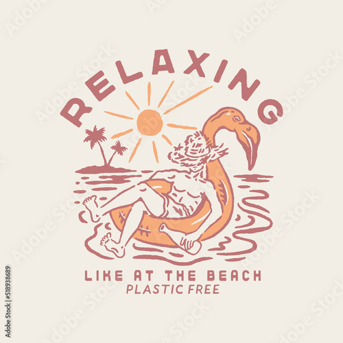 chill illustration tropical graphic design beach vintage t shirt
