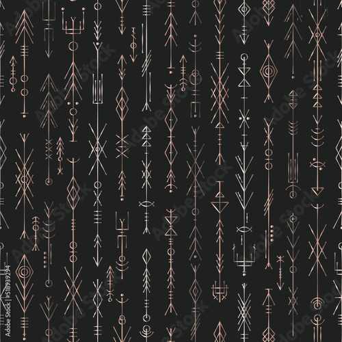 Metal ethnic seamless pattern