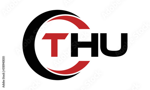 THU three letter swoosh logo design vector template | monogram logo | abstract logo | wordmark logo | letter mark logo | business logo | brand logo | flat logo | minimalist logo | text | word | symbol