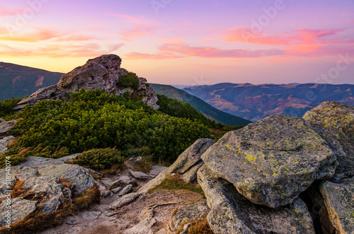 Mountain sunset landscape