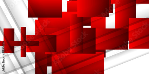 Abstract red and white geometry background