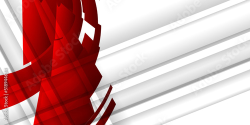 Abstract red and white geometry background