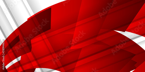 Abstract red and white geometry background