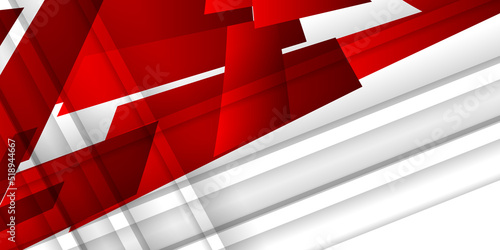 Abstract red and white geometry background