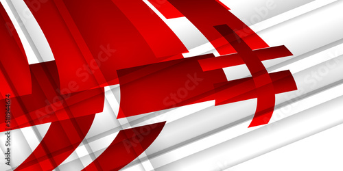 Abstract red and white geometry background