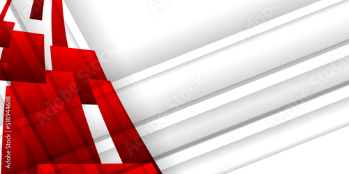 Abstract red and white geometry background