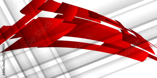 Abstract red and white geometry background