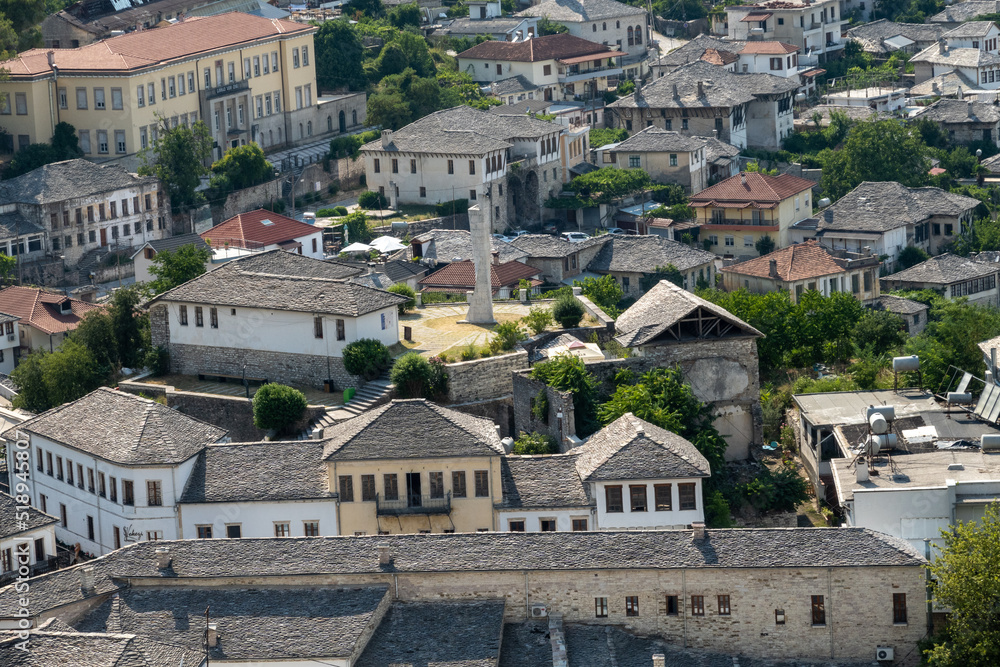Gjirokaster, Albania  The rooftops of the city.