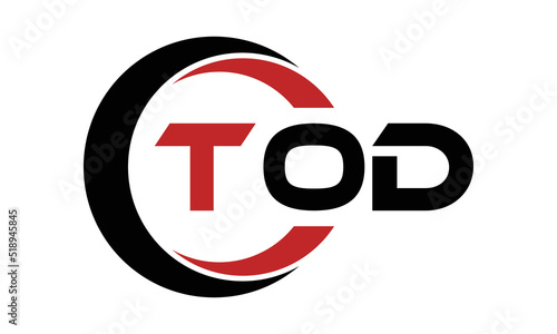 TOD three letter swoosh logo design vector template | monogram logo | abstract logo | wordmark logo | letter mark logo | business logo | brand logo | flat logo | minimalist logo | text | word | symbol