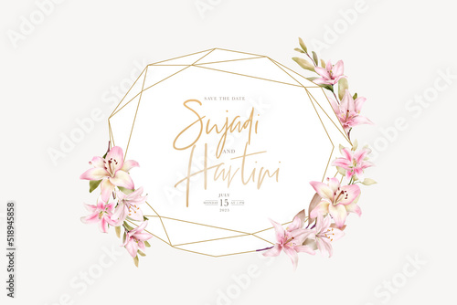 hand drawn lily floral wreath design