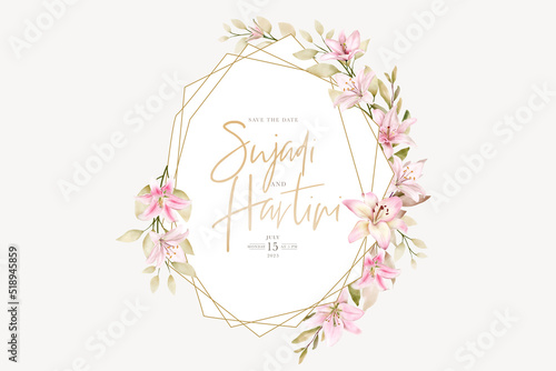 hand drawn lily floral wreath design