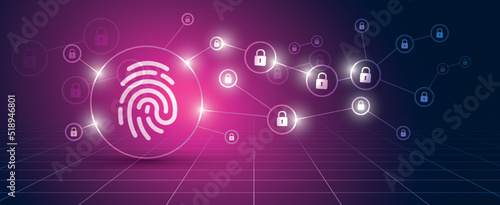 sistema di riconoscimento biometrico, icona, impronta digitale