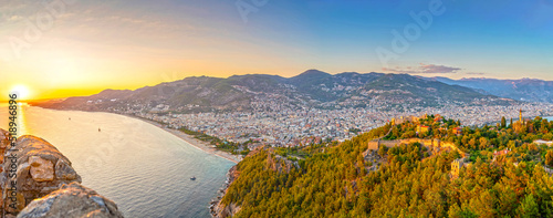 Принти на полотні Alanya, Turkey, sunset on the summer day by mediterranean sea