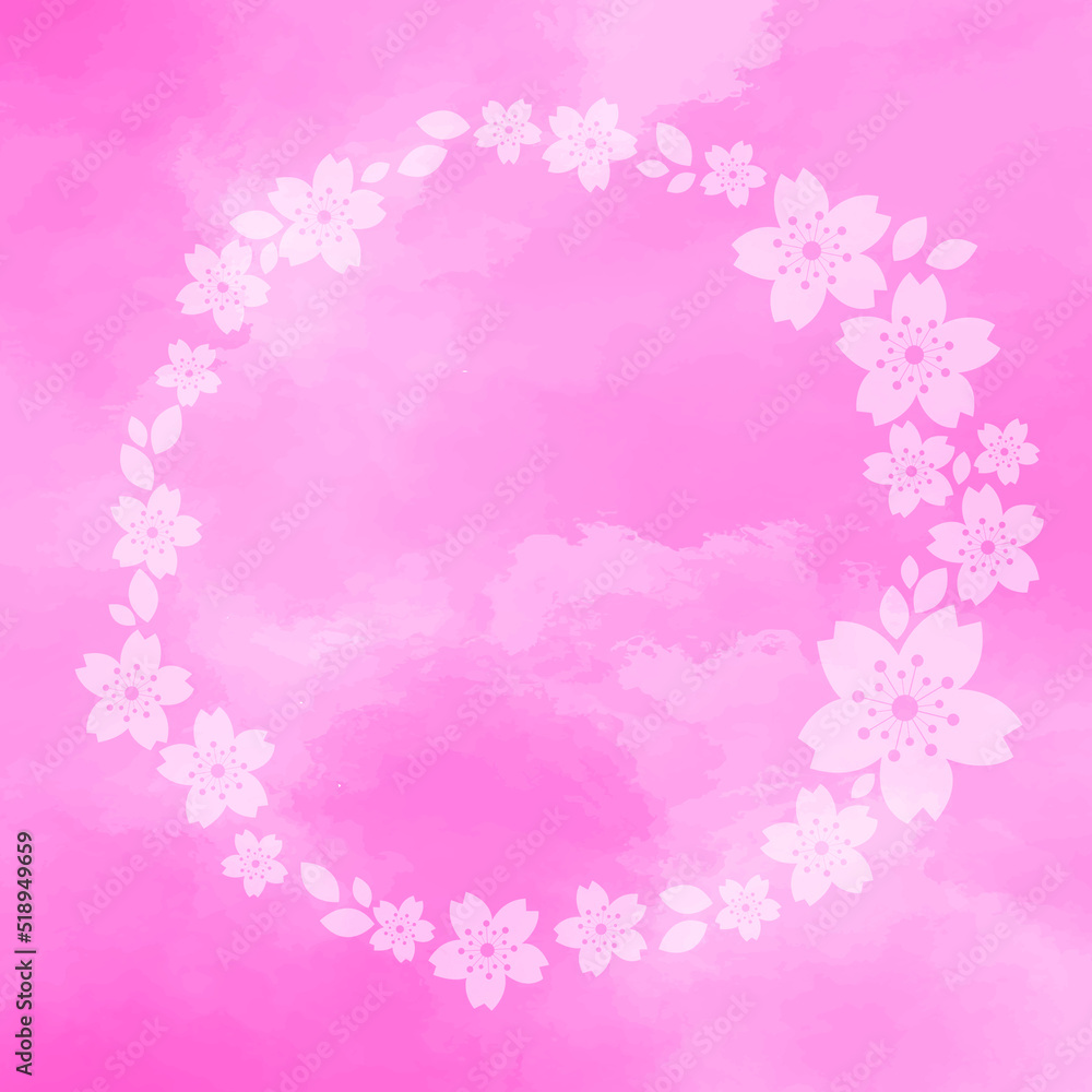 Sakura flower, Cherry blossom flower frame vector for decoration on spring season and hanami festival.