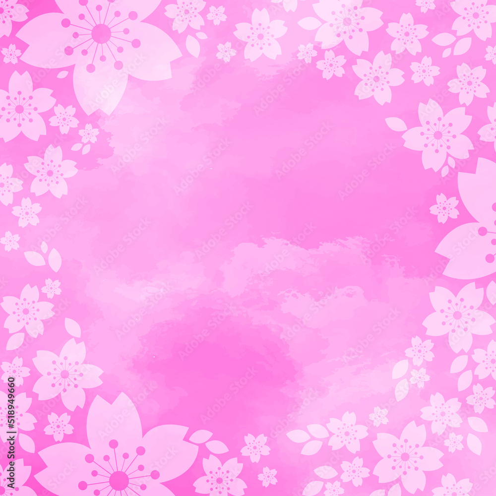 Sakura flower, Cherry blossom flower frame vector for decoration on spring season and hanami festival.