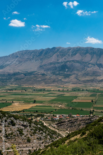 Gjirokaster, Albania A view over rich fertile farmland