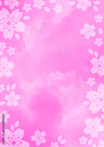 Sakura flower, Cherry blossom flower frame vector for decoration on spring season and hanami festival.