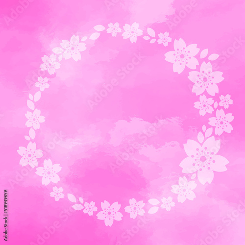 Sakura flower, Cherry blossom flower frame vector for decoration on spring season and hanami festival.