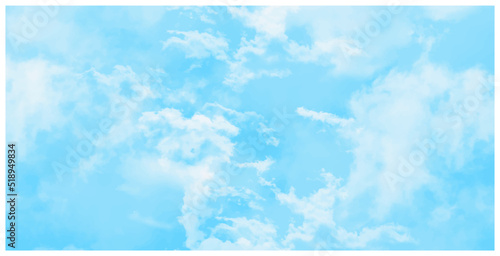 Light airy marshmallow clouds on the blue sky.Cloudscape white texture cumulus clouds in blue sky..Panorama of blue sky and White cloud nature background.><