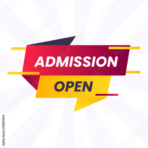 school admission open banner vector for social media post template, speed style admission open now