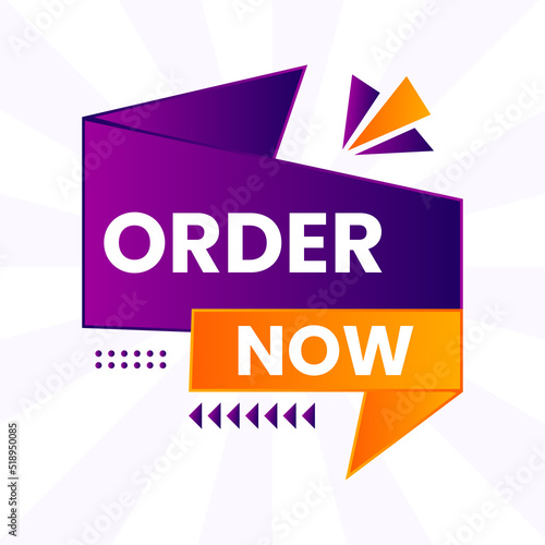 yellow purple color order now banner vector