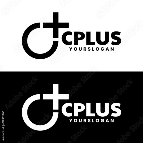 letter c and plus gradient logo design